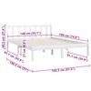 vidaXL Bed Frame without Mattress White Solid Wood 140x190 cm