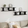 vidaXL Wall Shelves 2 pcs Black Oak 90x18x20 cm Engineered Wood