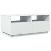 vidaXL Coffee Table with LED Lights White 90x49x40 cm