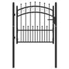 vidaXL Fence Gate Emmen with Spikes Steel 104x87 cm Black