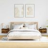 vidaXL Wall-mounted Bedside Cabinets with LED Lights 2 pcs Smoked Oak
