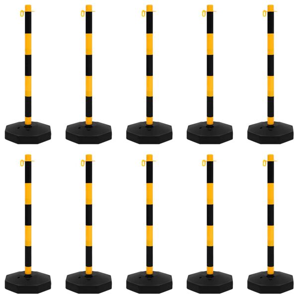 vidaXL Chain Post Set with 10 m Plastic Chain