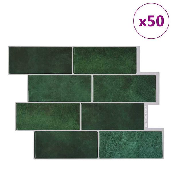 vidaXL Decorative Stickers 50 pcs Dark Green 29 x 21 cm