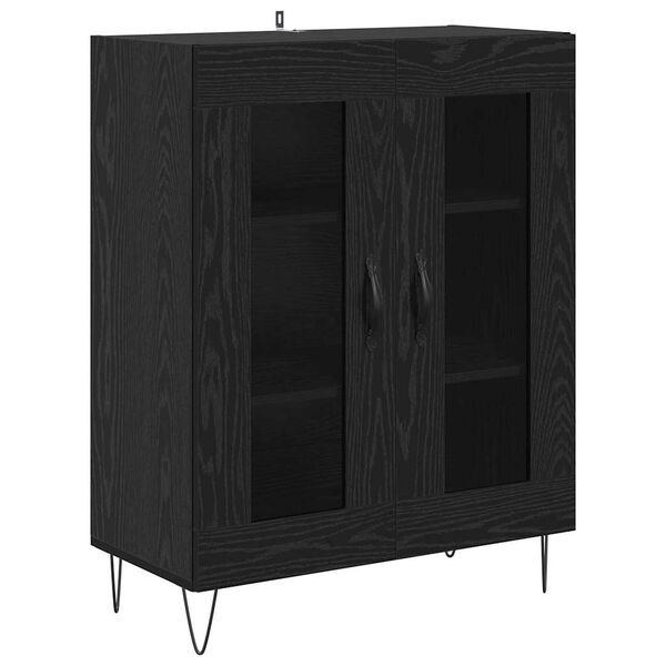vidaXL Sideboard Black Oak 69.5 x 34 x 90 cm Engineered Wood