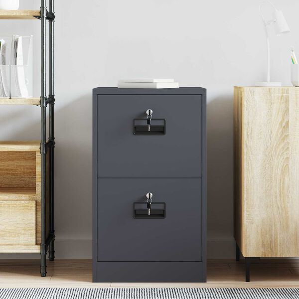 vidaXL File Cabinet Anthracite 44 x 50 x 74.5 cm Cold-Rolled Steel