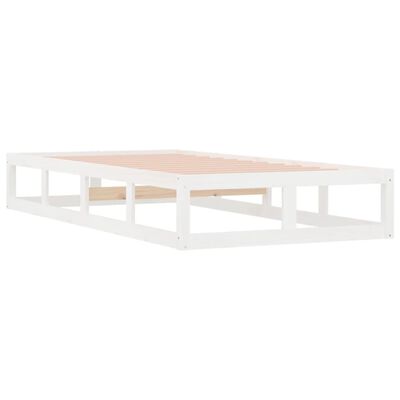 vidaXL Bed Frame White 90x200 cm Solid Wood