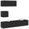 vidaXL 4 Piece TV Cabinet Set Black Engineered Wood