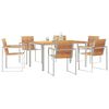 vidaXL Garden Dining Set 7 pcs Brown Solid Teak Wood