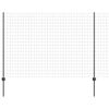 vidaXL Euro Fence with Post 10 x 1.6 m PVC-Coated Steel Grey Mesh