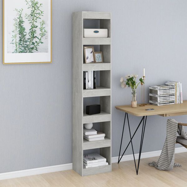 vidaXL Book Cabinet/Room Divider Concrete Grey 40x30x198 cm