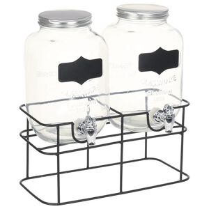 vidaXL Beverage Dispensers 2 pcs with Stand 2 x 4 L Glass