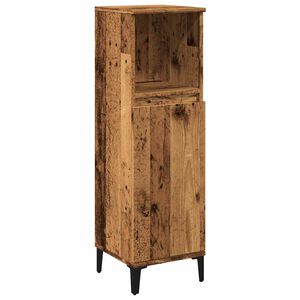 vidaXL Bathroom Cabinet Old Wood 30x30x100 cm Engineered Wood