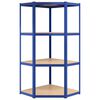 vidaXL 4-Layer Corner Shelf Blue Steel&Engineered Wood