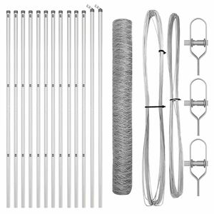 vidaXL Hexagonal Fence Ground Fix 25 x 1 m Galvanised Steel Silver