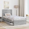 vidaXL Bed Frame with Drawer Grey Sonoma 90 x 190 cm Engineer Wood