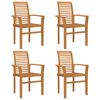 vidaXL Stacking Dining Chairs 4 pcs Solid Teak
