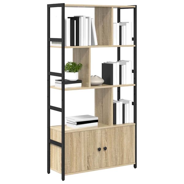 vidaXL Bookshelf Sonoma Oak 80 x 30 x 155.5 cm Engineered Wood