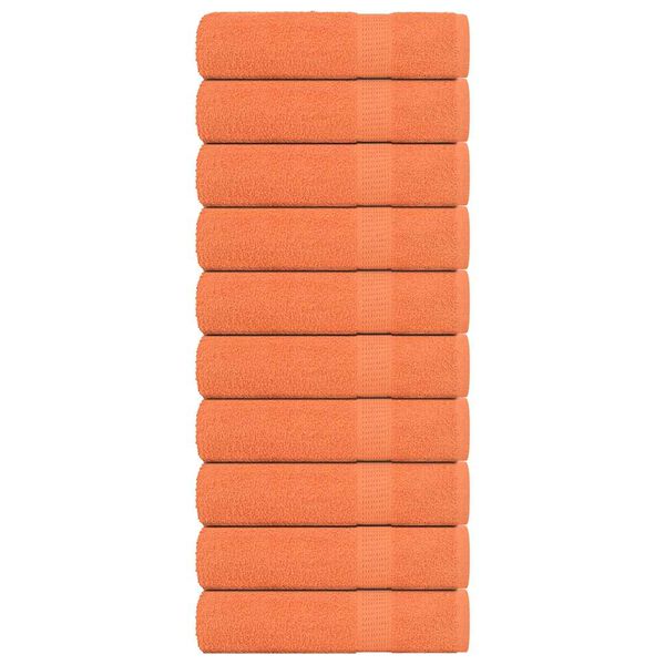 vidaXL Hand Towels "FROGN" 10 pcs Orange 50x100 cm 360 gsm