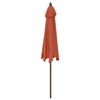 vidaXL Garden Parasol with Wooden Pole Terracotta 299x240 cm