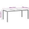 vidaXL Garden Table 190x90x75 cm Tempered Glass and Poly Rattan Black