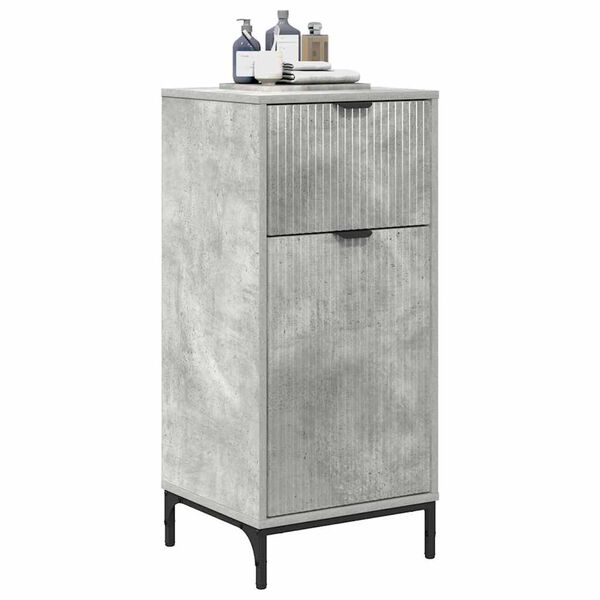 vidaXL Bathroom Cabinet with Drawer Concrete Grey 39.5 x 36 x 88 cm