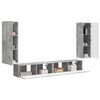 vidaXL TV Wall Cabinet Set 4 pcs Concrete Grey Engineered Wood