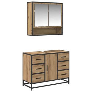 vidaXL Bathroom Furniture Set 2 pcs Artisan Oak Engineered Wood