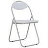 vidaXL Folding Dining Chairs 2 pcs White Faux Leather