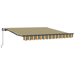 vidaXL Retractable Awning Green and yellow 300 x 250 cm