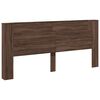 vidaXL Headboard Cabinet with LED Brown Oak 220x16.5x103.5 cm