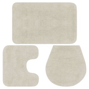 vidaXL Bath Mat Set | White | 100% cotton | Medium | Bath Mat Set | Rectangular