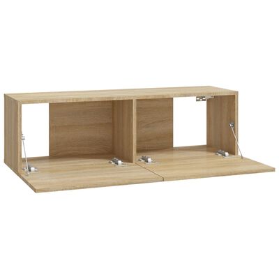 vidaXL Wall TV Cabinets 2 pcs Sonoma Oak 100x30x30 cm Engineered Wood