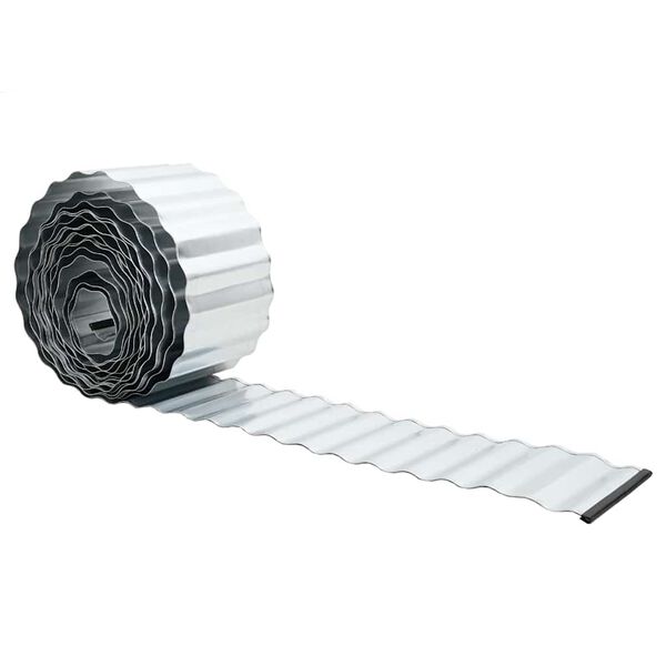 vidaxl Lawn Edging Grey 15 x 1000 cm Steel