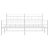 vidaXL Metal Bed Frame without Mattress with Footboard White 200x200cm