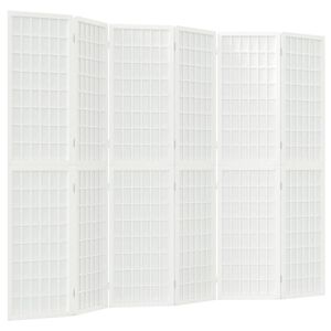 vidaXL Folding 6-Panel Room Divider Japanese Style 240x170 cm White
