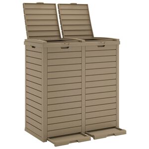vidaXL Outdoor Garbage Bin Light Brown 78x41x86 cm Polypropylene