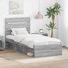 vidaXL Bed Frame Grey Sonoma 100 x 200 cm Solid Pine Wood