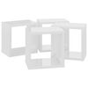 vidaXL Wall Cube Shelves 4 pcs High Gloss White 22x15x22 cm