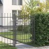 vidaXL Fence Gate with Spikes Grey 170 x 100 cm Powder-coated steel