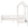 vidaXL Bed and Bench Set with Roof without Mattress White 90x190 cm Single