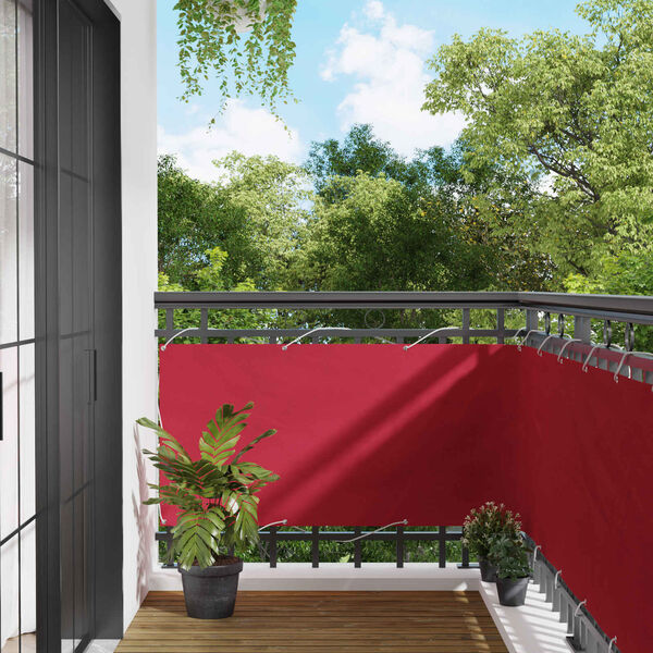 vidaXL Balcony Screen Red 75 x 200 cm PU coated oxford alu