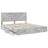 vidaXL Storage Bed Concrete Grey 200 x 200 cm Engineered Wood