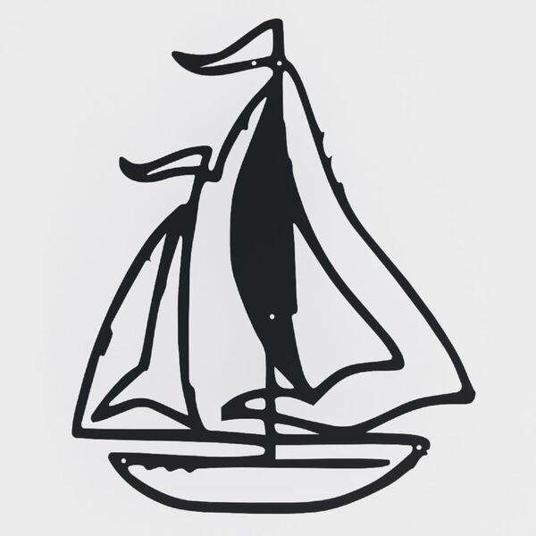 Homemania Wall Decoration Sailboat 40x50 cm Metal Black
