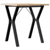 vidaXL Dining Table Y-Frame 70x70x75.5 cm Solid Wood Pine and Steel