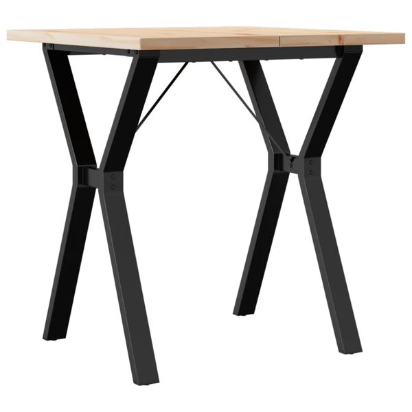 vidaXL Dining Table Y-Frame 70x70x75.5 cm Solid Wood Pine and Steel
