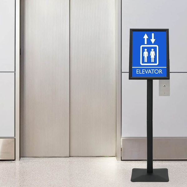 vidaXL Pedestal Poster Stand Black A3 Aluminum and PVC