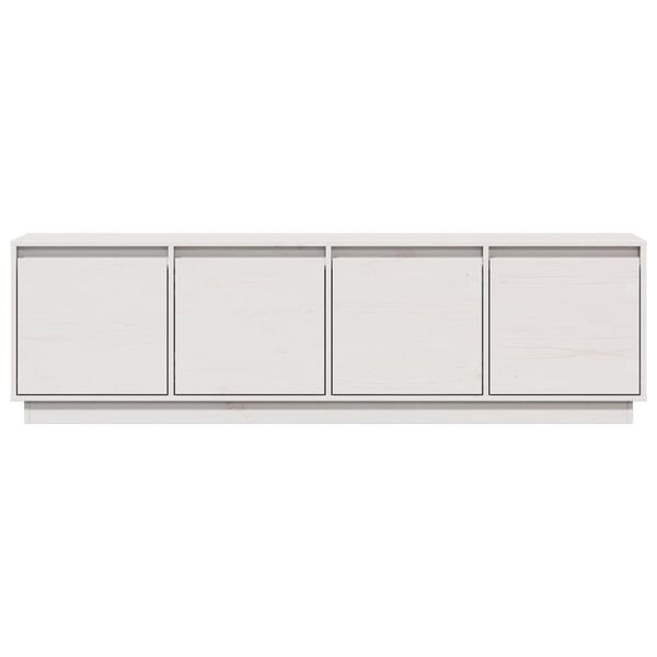 vidaXL TV Cabinet White 156x37x45 cm Solid Wood Pine