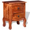 vidaXL Nightstand with Drawers Solid Acacia Wood