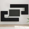 vidaXL TV Units Wall-mounted 4 pcs Black Oak Engineered wood