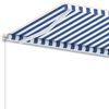 vidaXL Freestanding Manual Retractable Awning 400x350 cm Blue/White